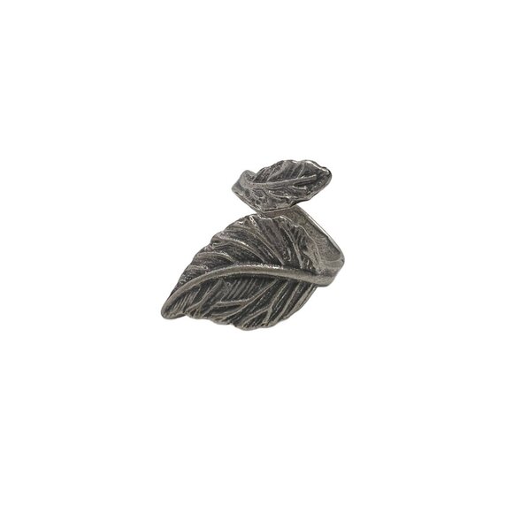 Adjustable Nature Themed Rings Birds Leaves Feathers Matte Silver Tone 4 Pieces - Picture 5 of 9